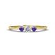 1 - Shirley 4.00 mm Round Diamond and Iolite Three Stone Engagement Ring 