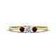 1 - Shirley 4.00 mm Round Diamond and Red Garnet Three Stone Engagement Ring 