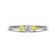 1 - Shirley 4.00 mm Round Diamond and Yellow Sapphire Three Stone Engagement Ring 