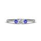 1 - Shirley 4.00 mm Round Diamond and Tanzanite Three Stone Engagement Ring 