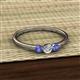 2 - Shirley 4.00 mm Round Diamond and Tanzanite Three Stone Engagement Ring 