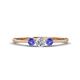 1 - Shirley 4.00 mm Round Diamond and Tanzanite Three Stone Engagement Ring 