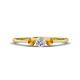 1 - Shirley 4.00 mm Round Diamond and Citrine Three Stone Engagement Ring 
