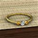 2 - Shirley 4.00 mm Round Diamond and Citrine Three Stone Engagement Ring 