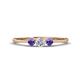 1 - Shirley 4.00 mm Round Diamond and Iolite Three Stone Engagement Ring 