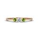 1 - Shirley 4.00 mm Round Diamond and Peridot Three Stone Engagement Ring 