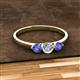 2 - Shirley 5.00 mm Round Diamond and Tanzanite Three Stone Engagement Ring 