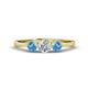 1 - Shirley 5.00 mm Round Diamond and Blue Topaz Three Stone Engagement Ring 