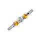 3 - Shirley 5.00 mm Round Diamond and Citrine Three Stone Engagement Ring 