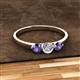 2 - Shirley 5.00 mm Round Diamond and Iolite Three Stone Engagement Ring 