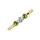 3 - Shirley 5.00 mm Round Diamond and Peridot Three Stone Engagement Ring 