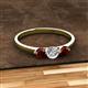 2 - Shirley 5.00 mm Round Diamond and Red Garnet Three Stone Engagement Ring 