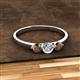 2 - Shirley 5.00 mm Round Diamond and Smoky Quartz Three Stone Engagement Ring 