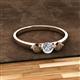 2 - Shirley 5.00 mm Round Diamond and Smoky Quartz Three Stone Engagement Ring 