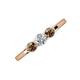 3 - Shirley 5.00 mm Round Diamond and Smoky Quartz Three Stone Engagement Ring 