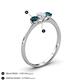 4 - Shirley 5.00 mm Round Diamond and London Blue Topaz Three Stone Engagement Ring 
