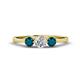 1 - Shirley 5.00 mm Round Diamond and London Blue Topaz Three Stone Engagement Ring 
