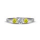 1 - Shirley 5.00 mm Round Yellow and White Yellow Diamond Three Stone Engagement Ring 
