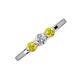 3 - Shirley 5.00 mm Round Yellow and White Yellow Diamond Three Stone Engagement Ring 