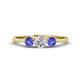 1 - Shirley 5.00 mm Round Diamond and Tanzanite Three Stone Engagement Ring 