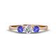 1 - Shirley 5.00 mm Round Diamond and Tanzanite Three Stone Engagement Ring 