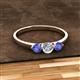 2 - Shirley 5.00 mm Round Diamond and Tanzanite Three Stone Engagement Ring 