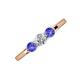 3 - Shirley 5.00 mm Round Diamond and Tanzanite Three Stone Engagement Ring 
