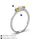 4 - Shirley 5.00 mm Round Diamond and Citrine Three Stone Engagement Ring 