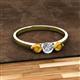 2 - Shirley 5.00 mm Round Diamond and Citrine Three Stone Engagement Ring 