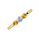 3 - Shirley 5.00 mm Round Diamond and Citrine Three Stone Engagement Ring 