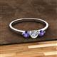 2 - Shirley 5.00 mm Round Diamond and Iolite Three Stone Engagement Ring 