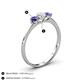 4 - Shirley 5.00 mm Round Diamond and Iolite Three Stone Engagement Ring 
