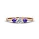 1 - Shirley 5.00 mm Round Diamond and Iolite Three Stone Engagement Ring 