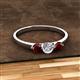 2 - Shirley 5.00 mm Round Diamond and Red Garnet Three Stone Engagement Ring 