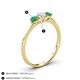 4 - Shirley 5.00 mm Round Diamond and Emerald Three Stone Engagement Ring 