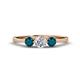1 - Shirley 5.00 mm Round Diamond and London Blue Topaz Three Stone Engagement Ring 
