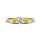 1 - Shirley 5.00 mm Round Yellow and White Yellow Diamond Three Stone Engagement Ring 
