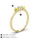 4 - Shirley 5.00 mm Round Yellow and White Yellow Diamond Three Stone Engagement Ring 