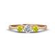 1 - Shirley 5.00 mm Round Yellow and White Yellow Diamond Three Stone Engagement Ring 