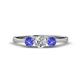 1 - Shirley 5.00 mm Round Diamond and Tanzanite Three Stone Engagement Ring 