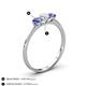 4 - Shirley 5.00 mm Round Diamond and Tanzanite Three Stone Engagement Ring 