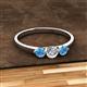 2 - Shirley 5.00 mm Round Diamond and Blue Topaz Three Stone Engagement Ring 