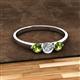2 - Shirley 5.00 mm Round Diamond and Peridot Three Stone Engagement Ring 