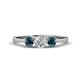 1 - Shirley 5.00 mm Round Blue and White Blue Diamond Three Stone Engagement Ring 