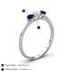 4 - Shirley 5.00 mm Round Diamond and Blue Sapphire Three Stone Engagement Ring 