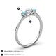 4 - Shirley 5.00 mm Round Diamond and Aquamarine Three Stone Engagement Ring 