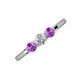 3 - Shirley 5.00 mm Round Diamond and Amethyst Three Stone Engagement Ring 