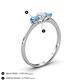 4 - Shirley 5.00 mm Round Diamond and Blue Topaz Three Stone Engagement Ring 