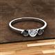 2 - Shirley 5.00 mm Round Black and White Black Diamond Three Stone Engagement Ring 