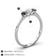 4 - Shirley 5.00 mm Round Black and White Black Diamond Three Stone Engagement Ring 